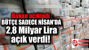 Bakan açıkladı : Bütçe Nisan'da 2,8 Milyar Lira açık verdi