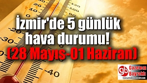 İzmir'de 5 günlük hava durumu (28 Mayıs-01 Haziran)