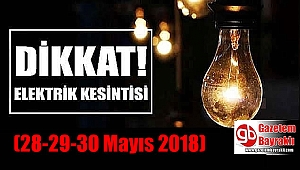 İzmir'de elektrik kesintisi (28-29-30 Mayıs 2018)
