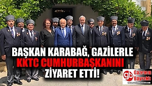 Bayraklı Belediye Başkanı Hasan Karabağ'dan Gazilerle KKTC Cumhurbaşkanına ziyaret