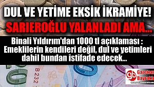 Binali Yıldırım'dan 1000 tl ikramiye açıklaması : Emeklilerin kendileri değil, dul ve yetimleri de dahil bundan istifade edecek