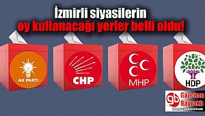 İzmirli siyasilerin oy kullanacağı yerler belli oldu