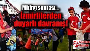 İzmirliler miting sonrası kendi çöpünü kendi topladı