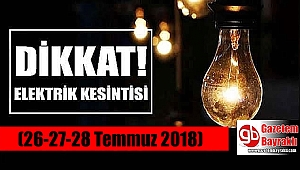 İzmir'de elektrik kesintisi (26-27-28 Temmuz 2018)