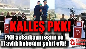 PKK’nın kalleş tuzağında şehit olan asker eşi ile 11 aylık oğlu için tören düzenlendi