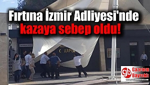 İzmir'de fırtına Adliye'de kazaya sebep oldu