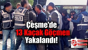 Çeşme'de 13 Sığınmacı ile 1 İnsan Kaçakçısı Yakalandı