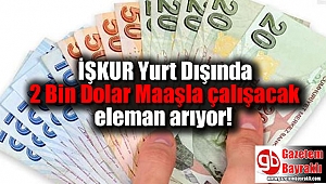 İŞKUR Yurt Dışında 2 Bin Dolar Maaşla çalışacak eleman arıyor