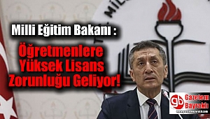 Öğretmenlere Yüksek Lisans Zorunluğu Geliyor