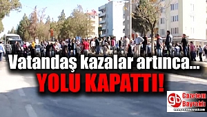 Trafik Kazasına Tepki İçin Yolu Kapattılar