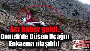 Denizli'de Düşen Uçağın Enkazına ulaşıldı