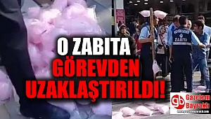 Denizli'de el koyduğu pamuk şekerleri ayağı ile ezen zabıtaya uzaklaştırma