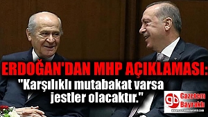 Erdoğan'dan MHP açıklaması: Karşılıklı mutabakat varsa jestler olacaktır