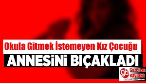 Okula gitmek istemeyen kız çocuğu annesini bıçakladı