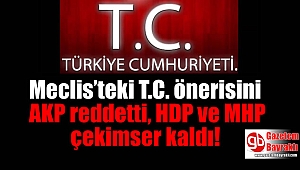 TBMM'deki T.C. önerisini AKP reddetti, HDP ve MHP çekimser kaldı