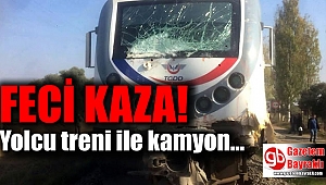 Yolcu treni ile kamyon çarpıştı