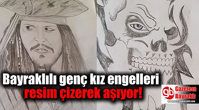 Bayraklılı genç kız engelleri resim çizerek aşıyor