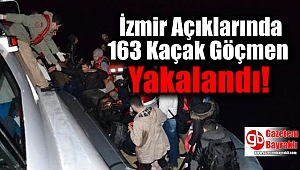 İzmir Açıklarında 163 Kaçak Göçmen Yakalandı