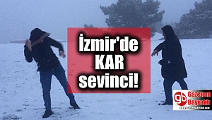 İzmir'e kar yağdı, keyfini böyle çıkardılar