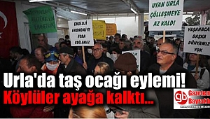 Urla'da taş ocağı eylemi