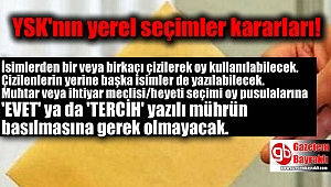 YSK'nın yerel seçimler kararları Resmi Gazete’de yayımlandı