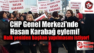 CHP Genel Merkezi'nde Hasan Karabağ'ın yeniden başkan yapılması için eylem