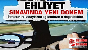 Ehliyet sınavında yeni dönem