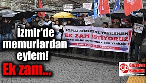 İzmir'de memurlardan ek zam eylemi