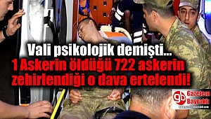 Manisa'da 1 Askerin öldüğü 722 Askerin zehirlendiği o dava ertelendi