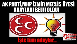 AK Parti ve MHP'nin İzmir Meclis Üyesi Aday Listeleri