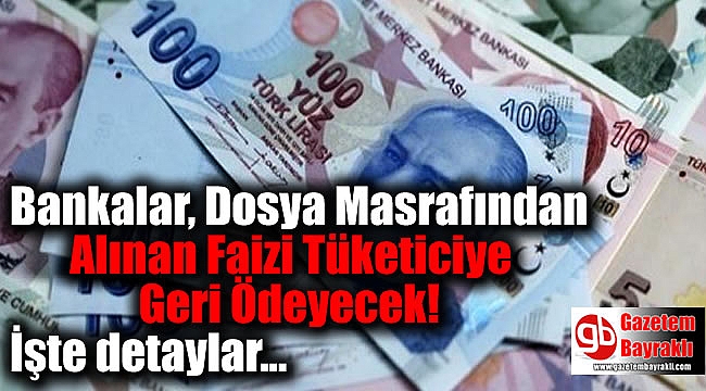 Bankalar, Dosya Masrafından Alınan Faizi Tüketiciye Geri Ödeyecek
