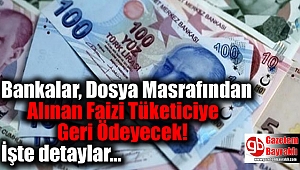 Bankalar, Dosya Masrafından Alınan Faizi Tüketiciye Geri Ödeyecek