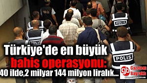 Türkiye'de en büyük bahis operasyonu: 40 ilde