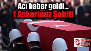Acı haber geldi : 1 Askerimiz şehit oldu