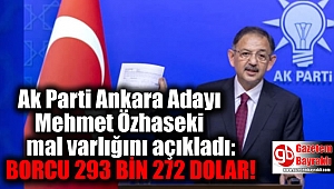 Ak Parti Ankara Başkan Adayı Mehmet Özhaseki mal varlığını açıkladı