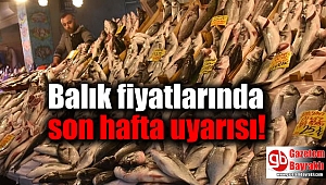 Balık fiyatlarında son hafta uyarısı