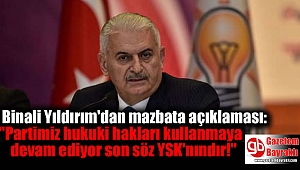 Binali Yıldırım'dan mazbata açıklaması: 