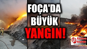 Foça'da büyük yangın