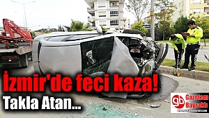 İzmir'de Ağaca Çarpıp, Takla Atan Otomobilin Sürücüsü Yaralandı