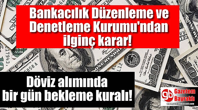 BDDK'dan ilginç karar: Döviz alımında bir gün bekleme kuralı