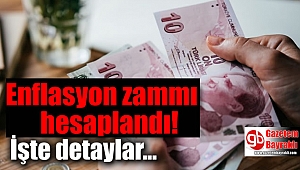 Enflasyon zammı hesaplandı