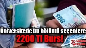 Üniversitede bu bölümü seçenlere 2200 Tl Burs