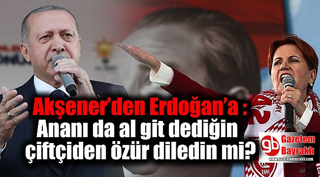 Akşener'den Erdoğan'a : Ananı da al git dediğin çiftçiden özür diledin mi