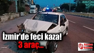 Aliağa'da 3 araç kaza yaptı: 2 yaralı