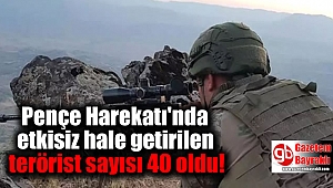 Pençe Harekatı'nda etkisiz hale getirilen terörist sayısı 40 oldu