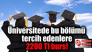 Üniversitede bu bölümü tercih edenlere 2200 Tl burs