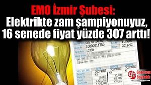 EMO İzmir Şubesi: Elektrikte zam şampiyonuyuz, 16 senede fiyat yüzde 307 arttı