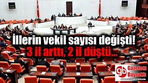 İllerin vekil sayısı değişti! 3 il arttı, 2 il düştü