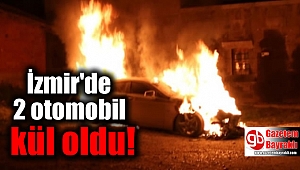 İzmir'de 2 otomobil kül oldu