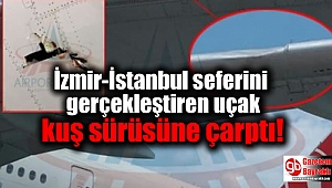 İzmir-İstanbul seferini gerçekleştiren uçak kuş sürüsüne çarptı